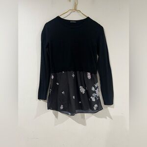 Club Monaco Claribel Layered Look Floral Print Merino
Wool Sweater S